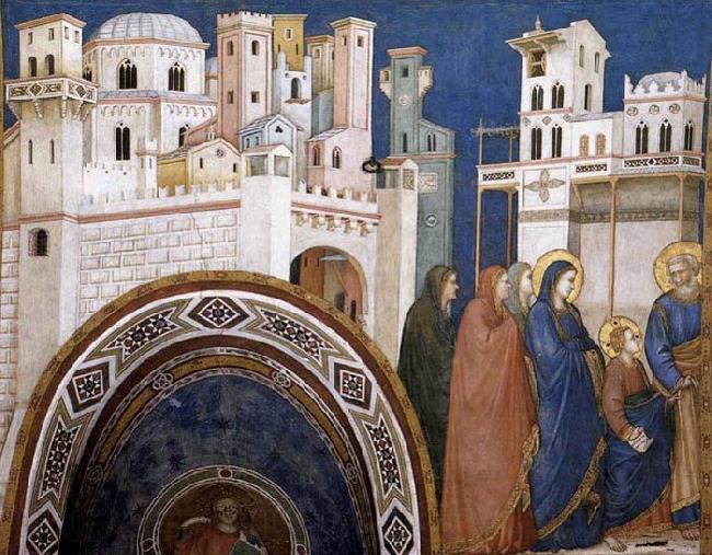 GIOTTO di Bondone Return of Christ to Jerusalem Norge oil painting art